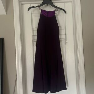 Adam Purple Halter Mini Dress